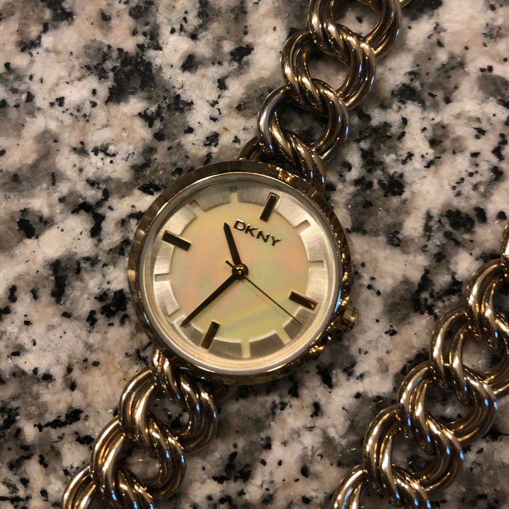 DKNY Chain Wrap Around Gold Wrist Watch